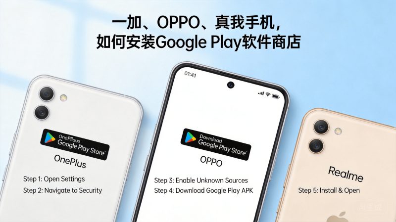 一加、OPPO、真我手机，如何安装Google Play软件商店|星极客网络