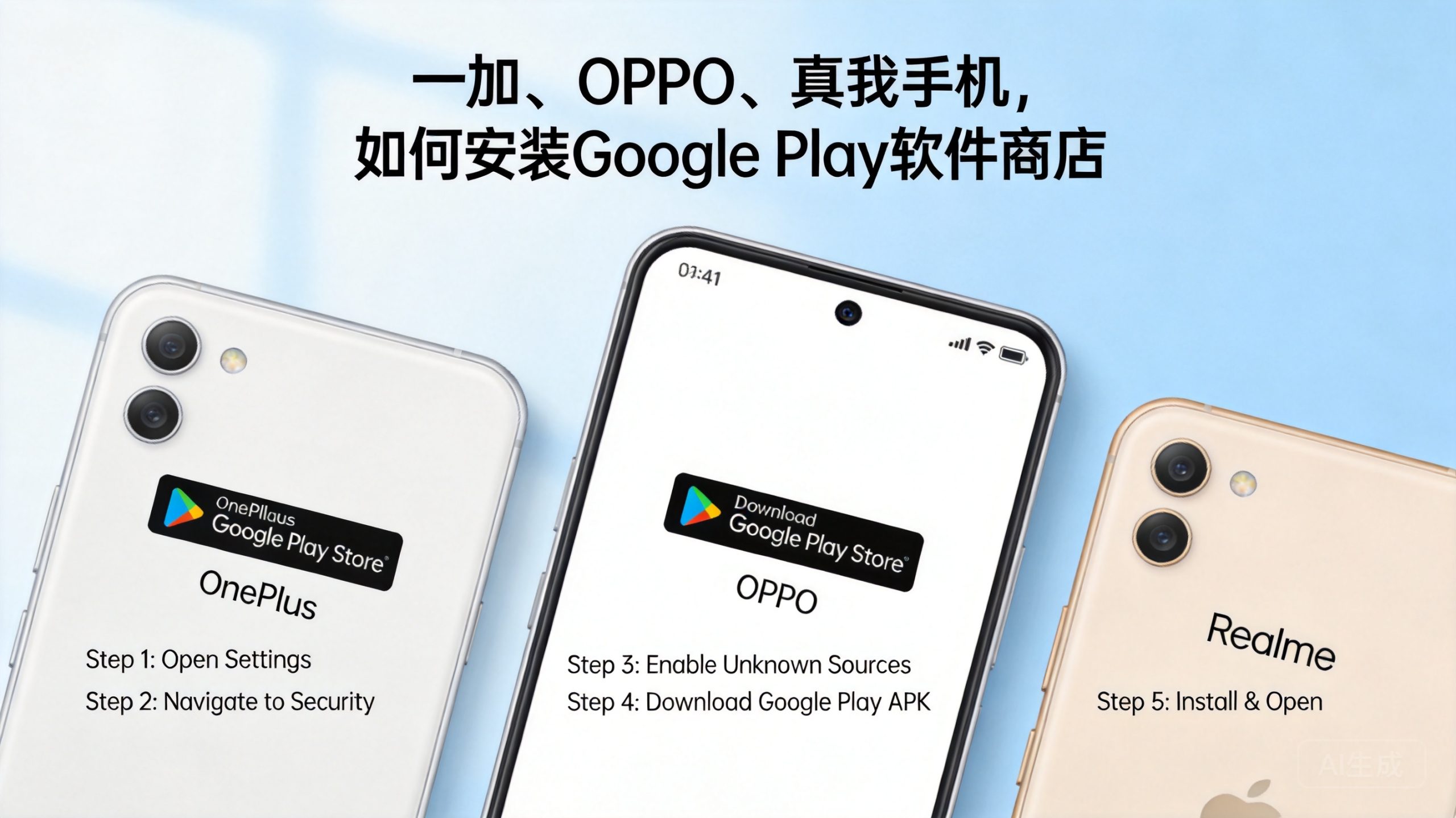 一加、OPPO、真我手机，如何安装Google Play软件商店